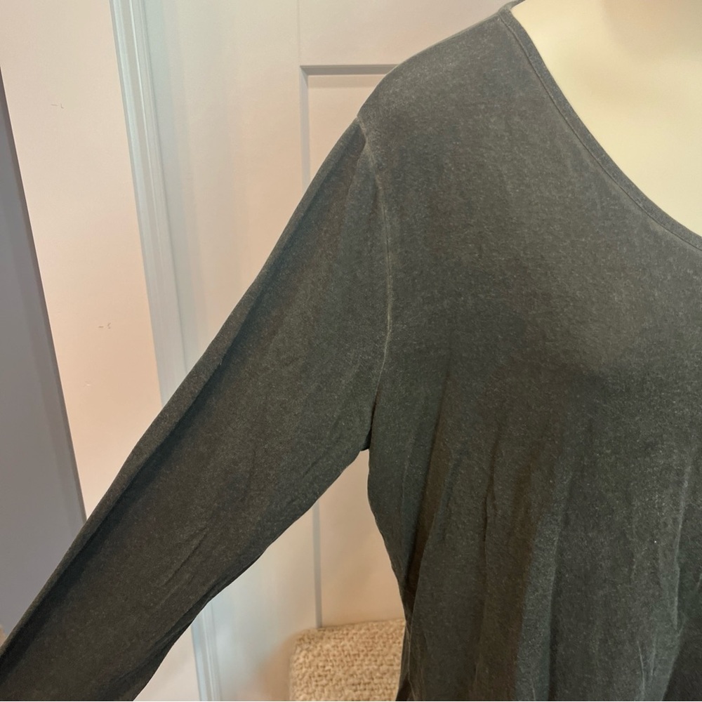 Dantelle Women’s Long Sleeve Top Side Slit Pullover Shirt Size 1X XL Green - Picture 4 of 9